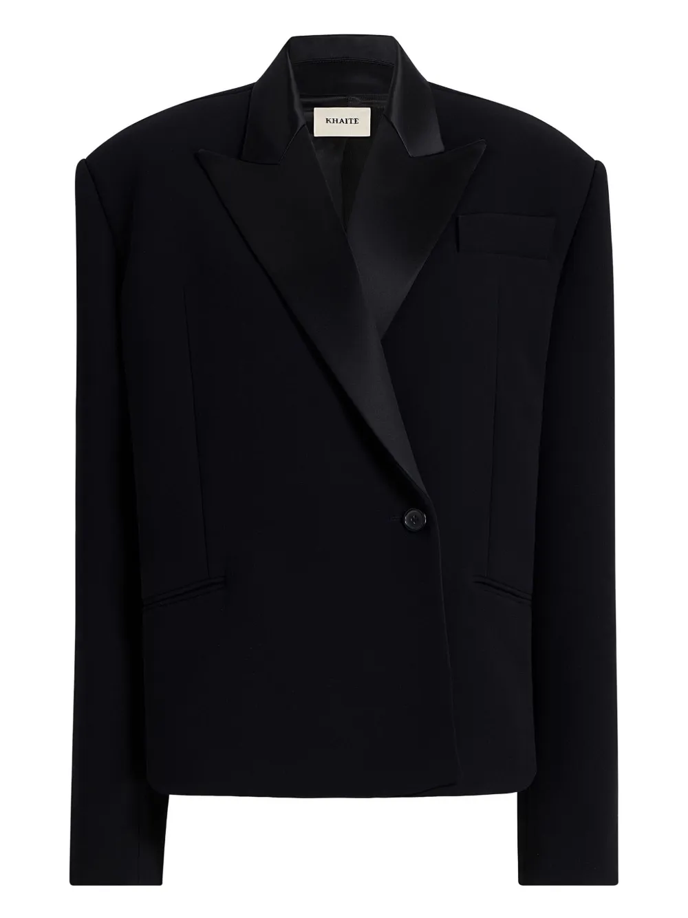 Жакет с лацканами и одной пуговицей Khaite, черный
Жакет с лацканами и одной пуговицей Khaite, черный