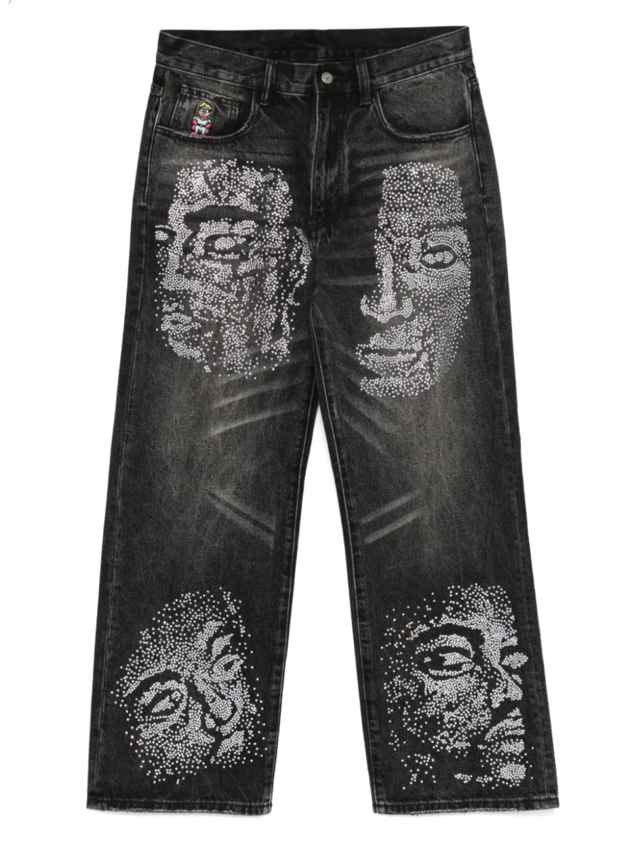 Джинсы со стразами на лицевой стороне KidSuper, черный
Джинсы со стразами на лицевой стороне KidSuper, черный