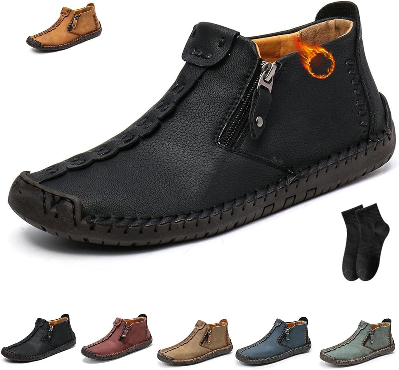 Мужские повседневные кожаные ботинки без шнурков с противоскользящей подошвой Noworfewer, черный
Мужские повседневные кожаные ботинки без шнурков с противоскользящей подошвой Noworfewer, черный