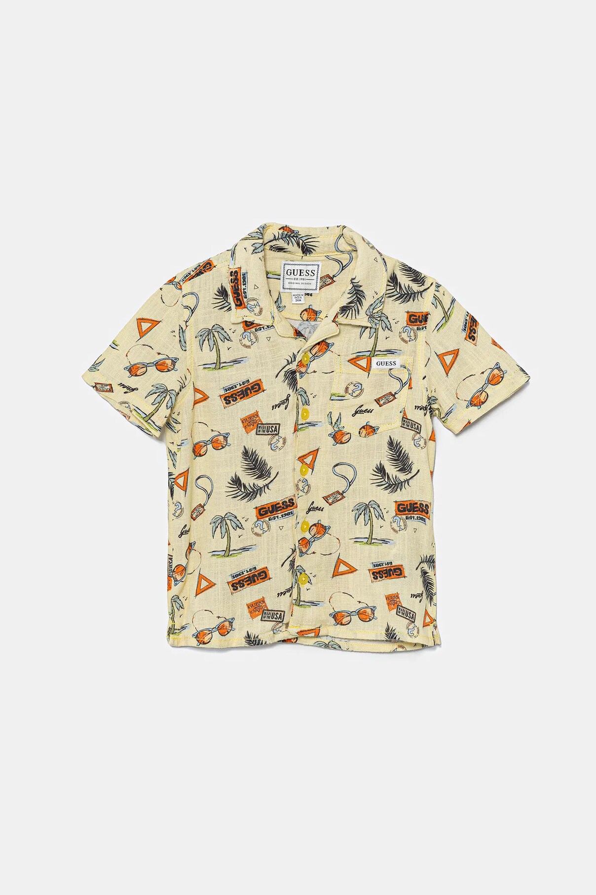 Рубашка из смеси льна для детей Guess, желтый
Рубашка из смеси льна для детей Guess, желтый