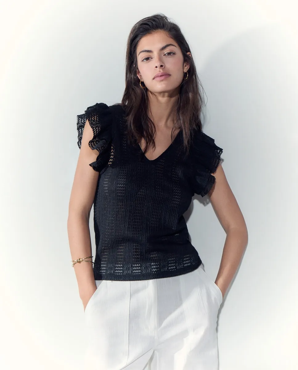 Женская футболка с коротким рукавом и V-образным вырезом Tintoretto, черный
Женская футболка с коротким рукавом и V-образным вырезом Tintoretto, черный