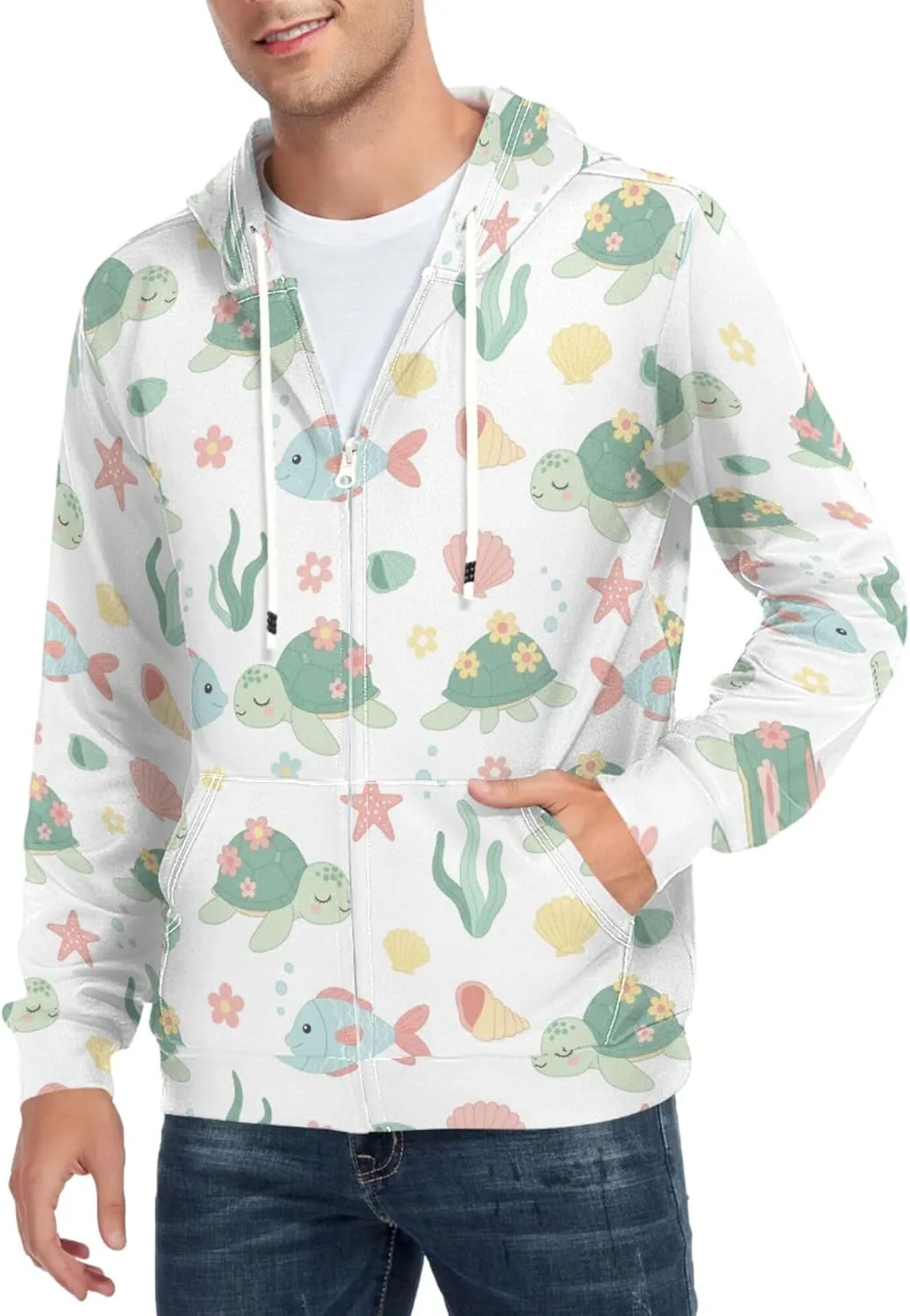 Мужская толстовка с полной молнией Cute Sea Turtles and Fish с длинным рукавом и карманом CUPADA
Мужская толстовка с полной молнией Cute Sea Turtles and Fish с длинным рукавом и карманом CUPADA