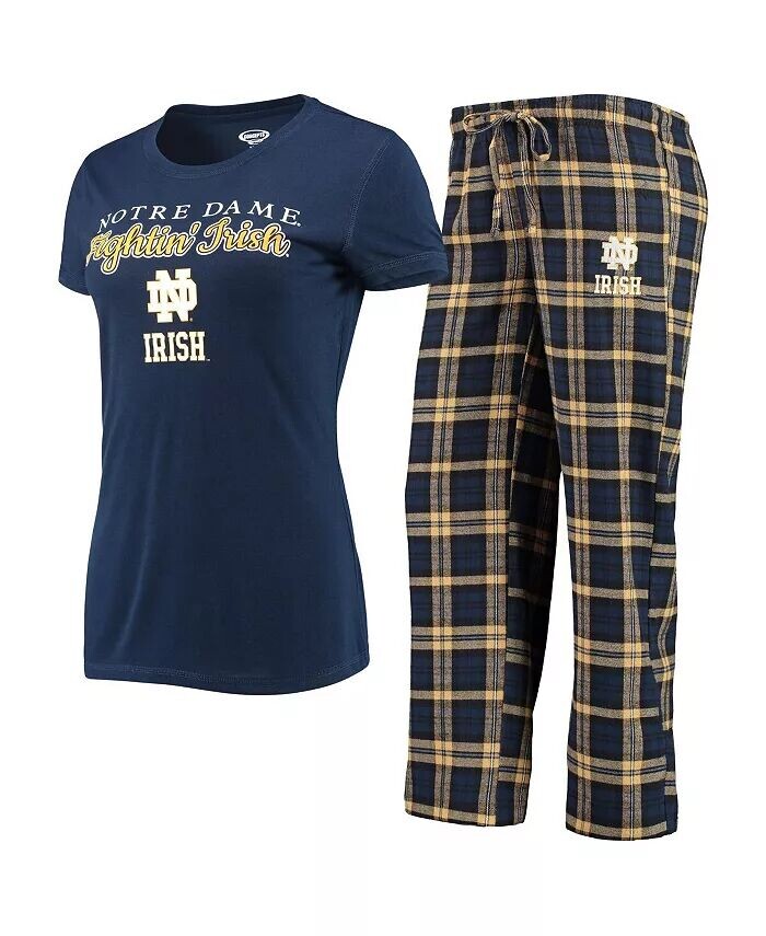 Женский комплект для сна темно-синего цвета, золотой футболки Notre Dame Fighting Irish Lodge и фланелевых брюк Concepts Sport, синий
Женский комплект для сна темно-синего цвета, золотой футболки Notre Dame Fighting Irish Lodge и фланелевых брюк Concepts Sport, синий