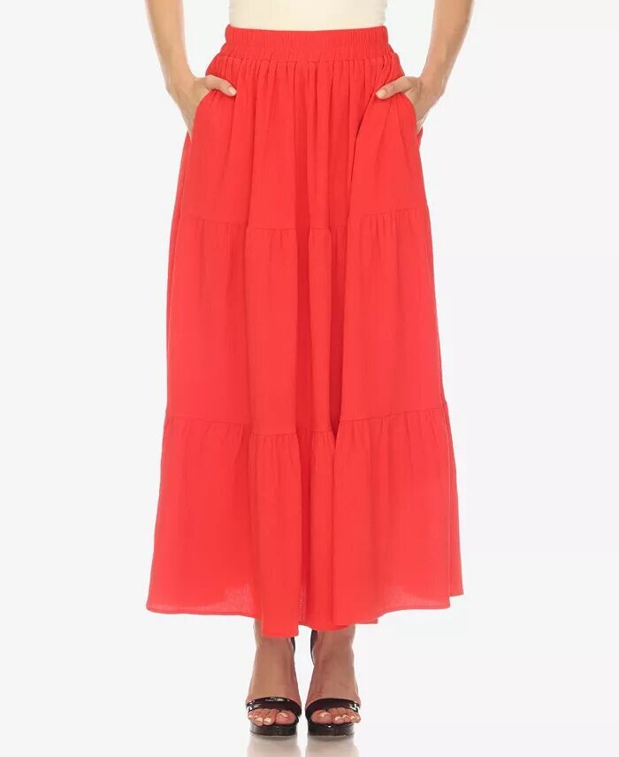 Женская многоярусная макси-юбка со складками White Mark, красный
Женская многоярусная макси-юбка со складками White Mark, красный
