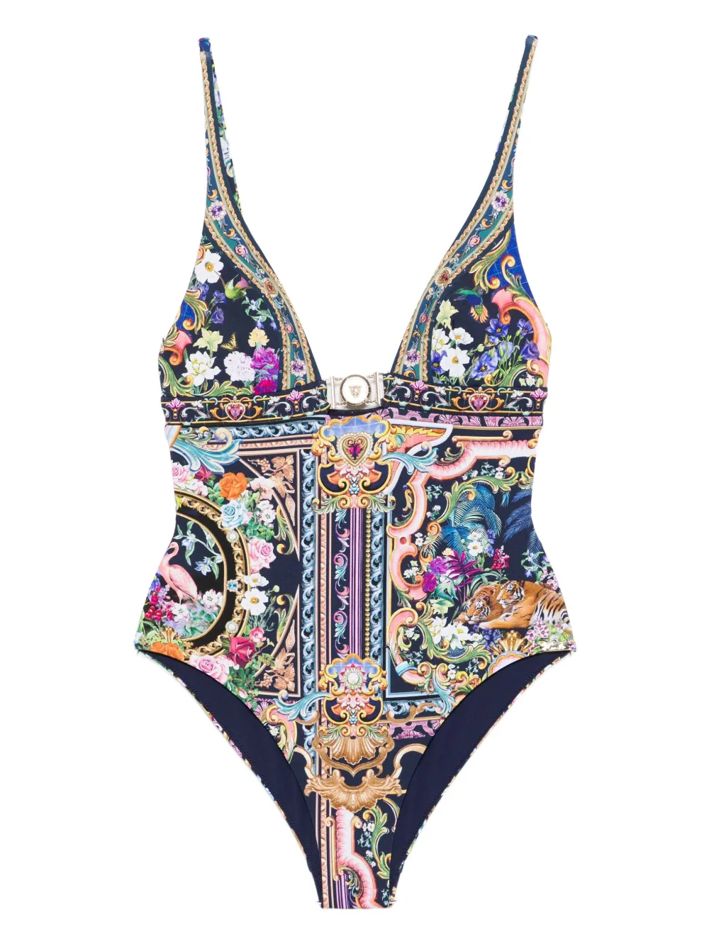 Купальник с застежкой и принтом в стиле барокко Camilla, синий
Купальник с застежкой и принтом в стиле барокко Camilla, синий