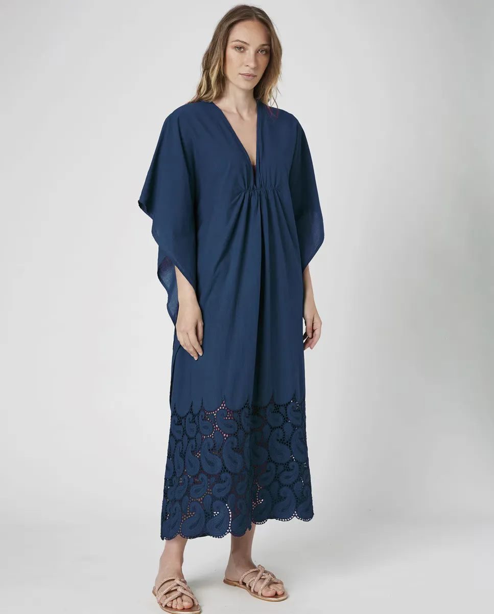 Длинный хлопчатобумажный кафтан с вышивкой La Fabrica de Lino, тёмно-синий
Длинный хлопчатобумажный кафтан с вышивкой La Fabrica de Lino, тёмно-синий