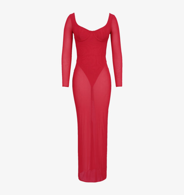 Длинное платье Everly из сетки с боди House Of Cb, красный
Длинное платье Everly из сетки с боди House Of Cb, красный