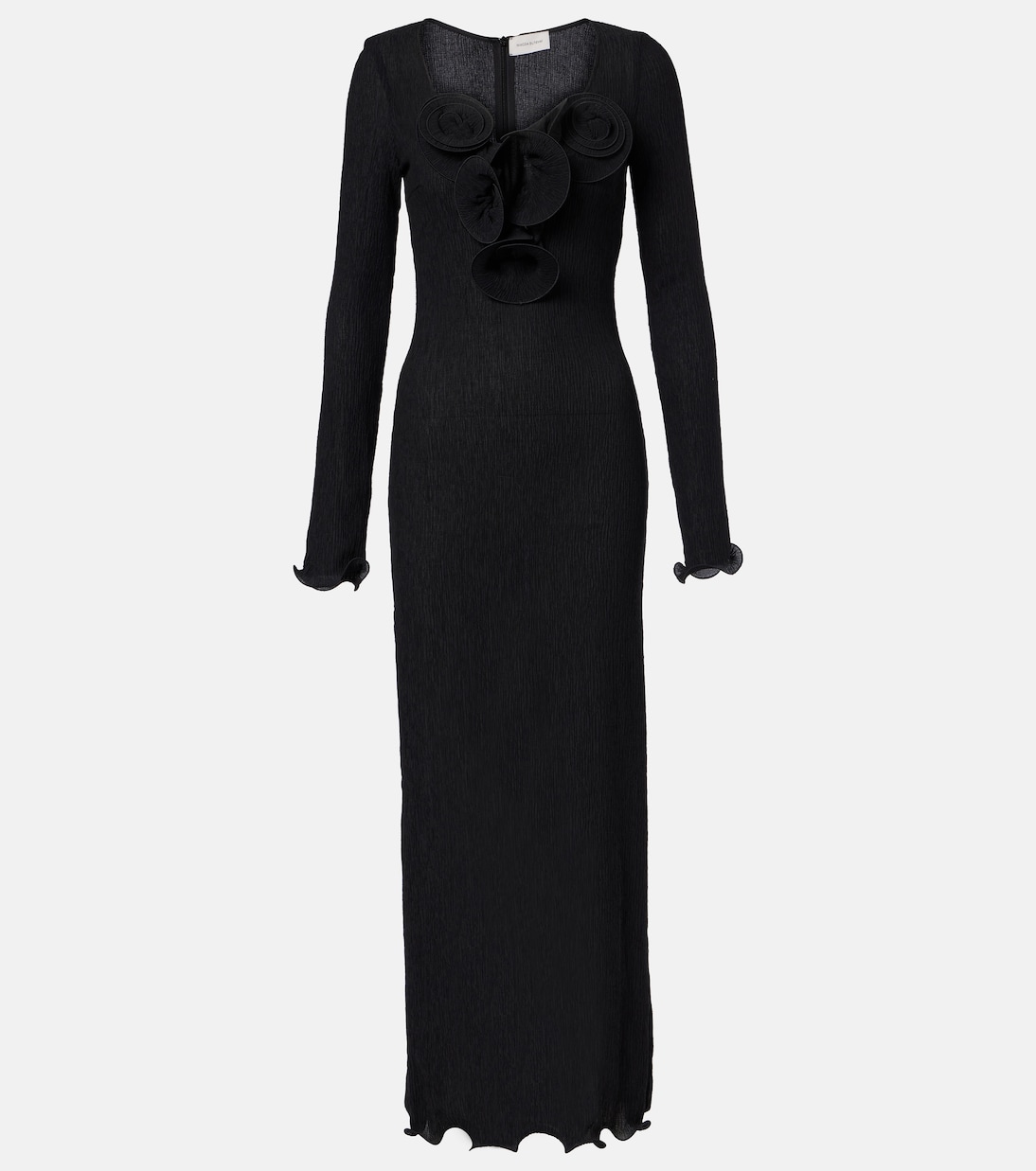 Прозрачное платье макси с цветочной аппликацией Magda Butrym, черный
Прозрачное платье макси с цветочной аппликацией Magda Butrym, черный