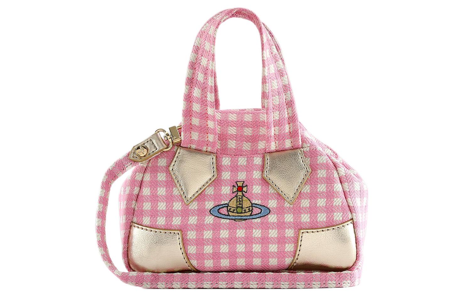 Вышитая клетчатая тканевая плечевая сумочка, через плечо, маленькая женская сумка розовая/белая Vivienne Westwood
Вышитая клетчатая тканевая плечевая сумочка, через плечо, маленькая женская сумка розовая/белая Vivienne Westwood