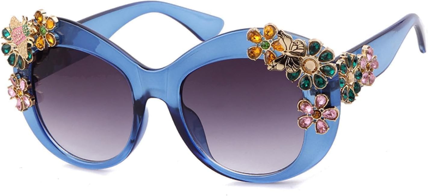 Винтажные большие солнцезащитные очки с цветочным узором и бриллиантами для женщин, ретро-очки в стиле «кошачий глаз» 80-х годов, круглые солнцезащитные очки для женщин WNCKSQ, C2 Blue
Винтажные большие солнцезащитные очки с цветочным узором и бриллиантами для женщин, ретро-очки в стиле «кошачий глаз» 80-х годов, круглые солнцезащитные очки для женщин WNCKSQ, C2 Blue
