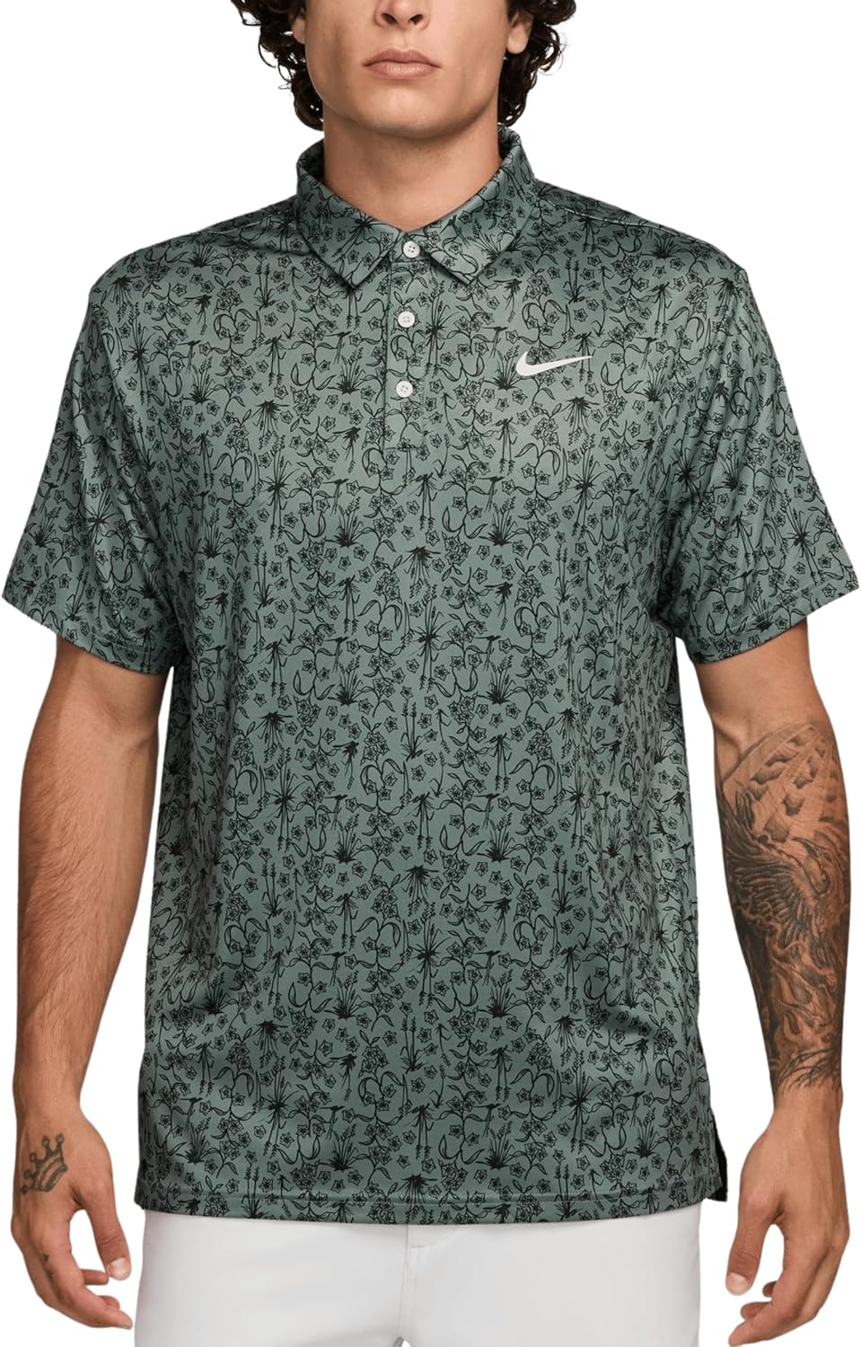 Футболка-поло для гольфа Nike Dri-FIT Tour POA Print - легкая, полностью закрывающая футболка-поло с узором, Clay Green | Ivory
Футболка-поло для гольфа Nike Dri-FIT Tour POA Print - легкая, полностью закрывающая футболка-поло с узором, Clay Green | Ivory