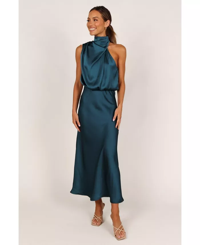 Женское платье миди Anabelle с запахом на шее Petal and Pup, синий 
Женское платье миди Anabelle с запахом на шее Petal and Pup, синий