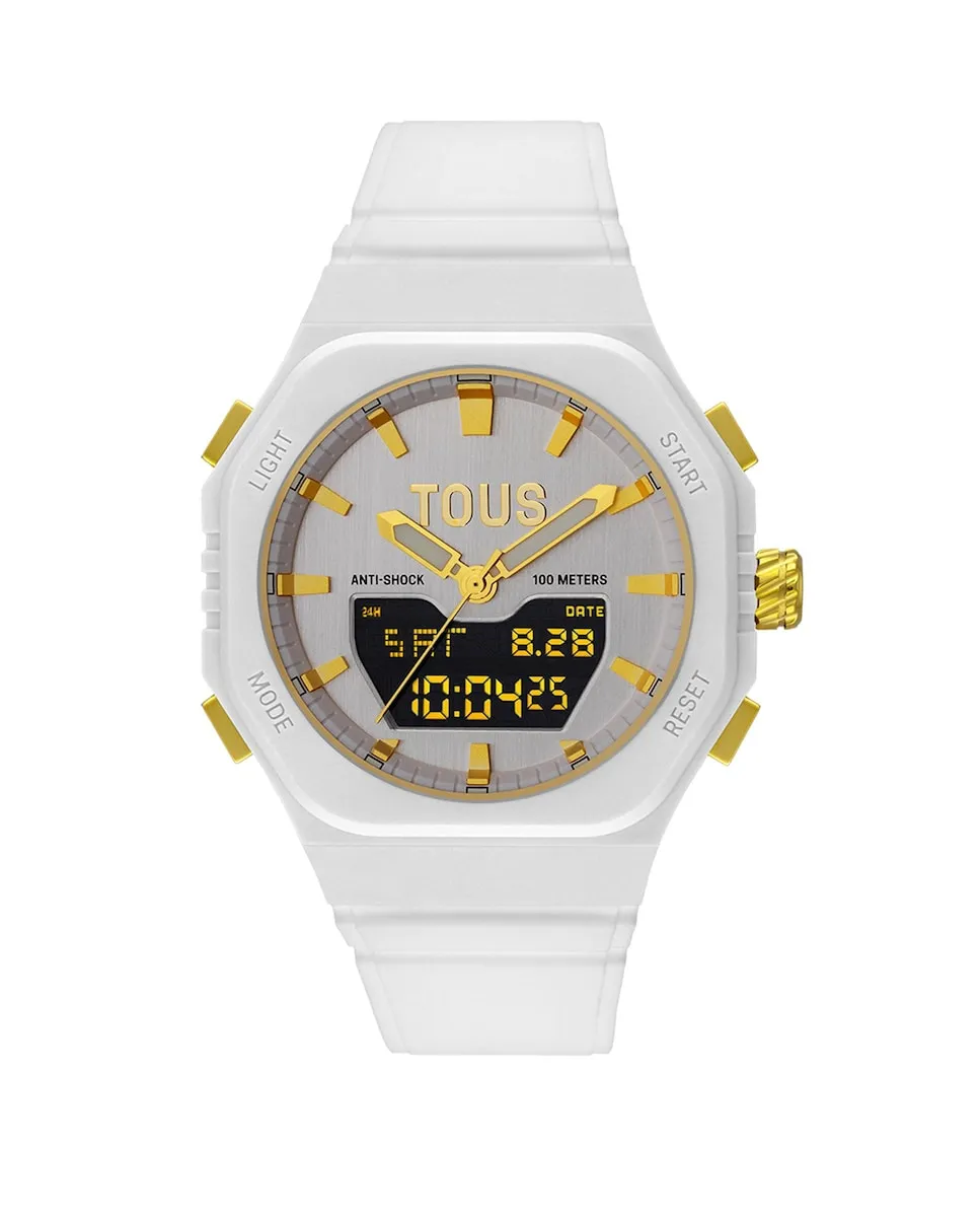 Аналоговые цифровые часы Bet с белым браслетом Tous, белый
Аналоговые цифровые часы Bet с белым браслетом Tous, белый