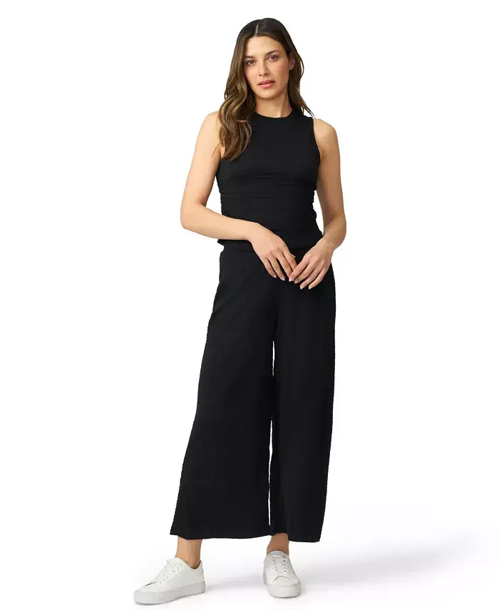 Комплект из топа без рукавов и укороченных широких брюк Cable & Gauge, черный
Комплект из топа без рукавов и укороченных широких брюк Cable & Gauge, черный