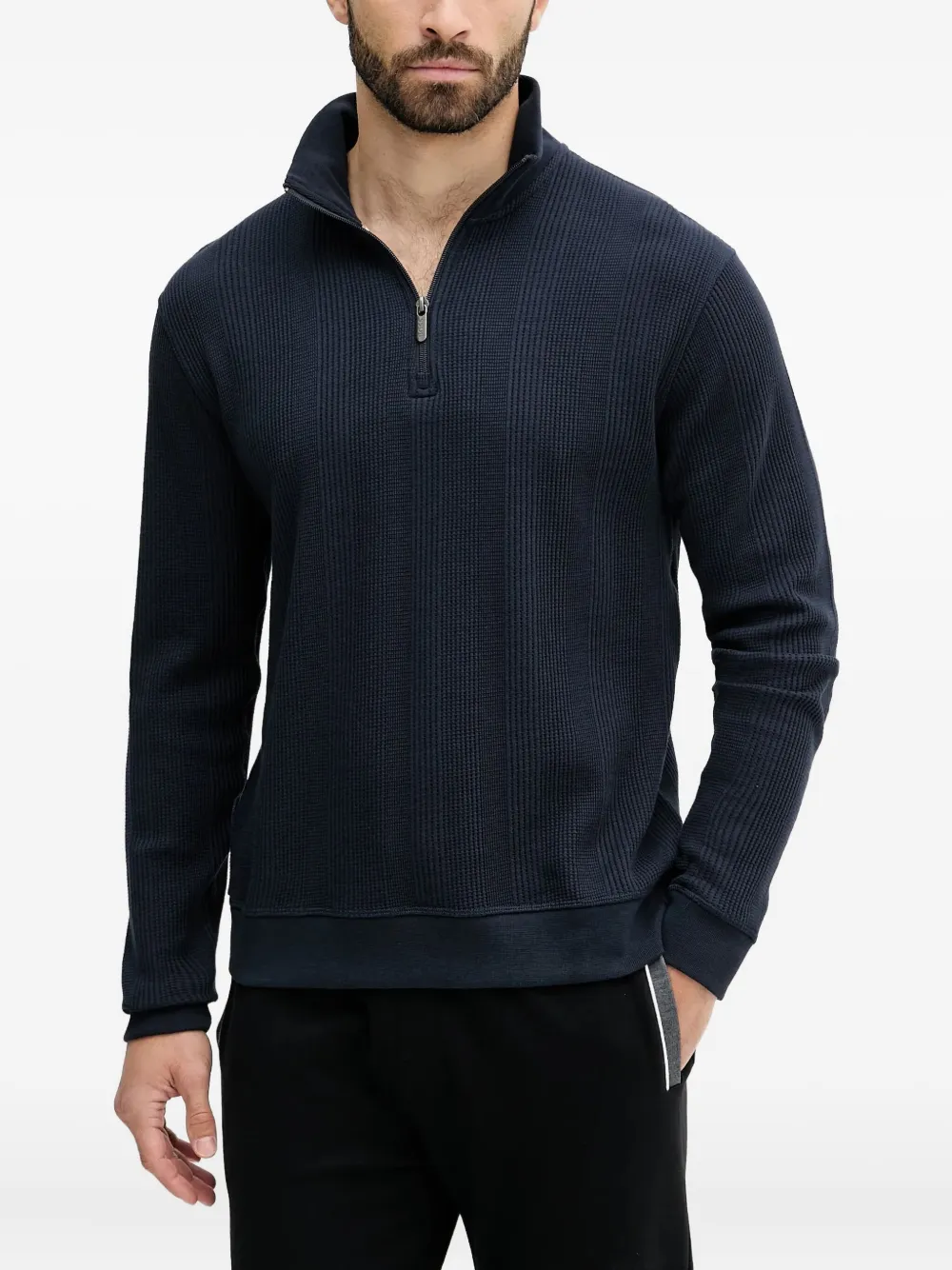 Ребристый свитер BOSS, синий
Ребристый свитер BOSS, синий