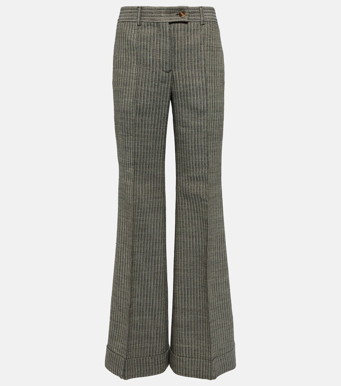 Расклешенные брюки в тонкую полоску из смесовой шерсти Acne Studios, мультиколор 
Расклешенные брюки в тонкую полоску из смесовой шерсти Acne Studios, мультиколор