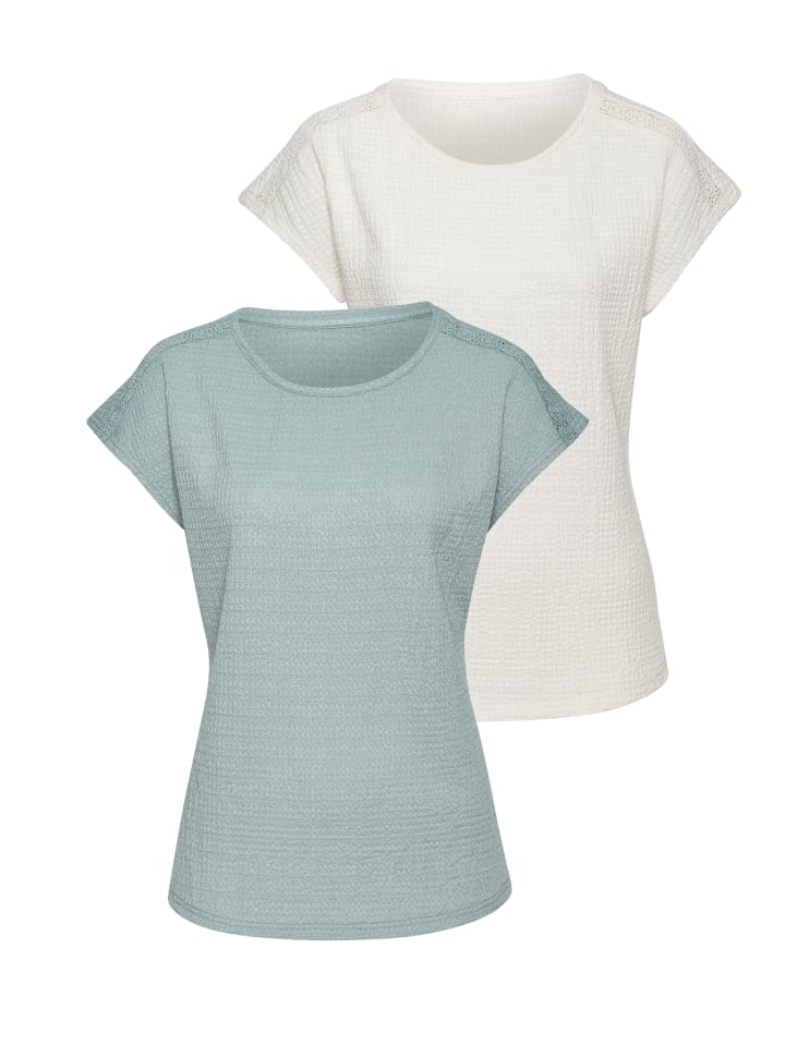 Рубашка с короткими рукавами мятно-кремового цвета Vivance
Рубашка с короткими рукавами мятно-кремового цвета Vivance