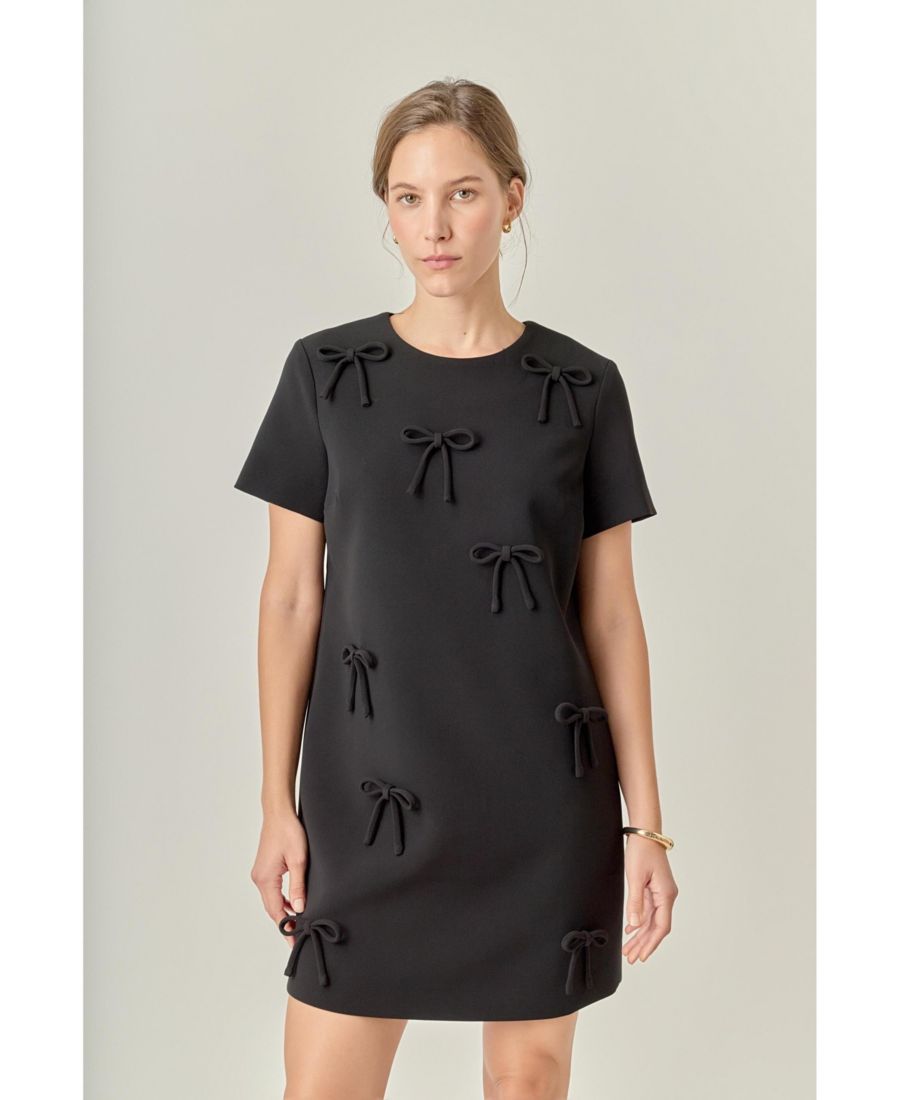 Женское мини-платье с бантом English Factory, Black
Женское мини-платье с бантом English Factory, Black