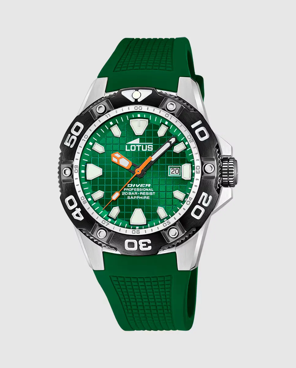 Мужские часы 18927/C Diver из зеленой резины LOTUS, зеленый
Мужские часы 18927/C Diver из зеленой резины LOTUS, зеленый