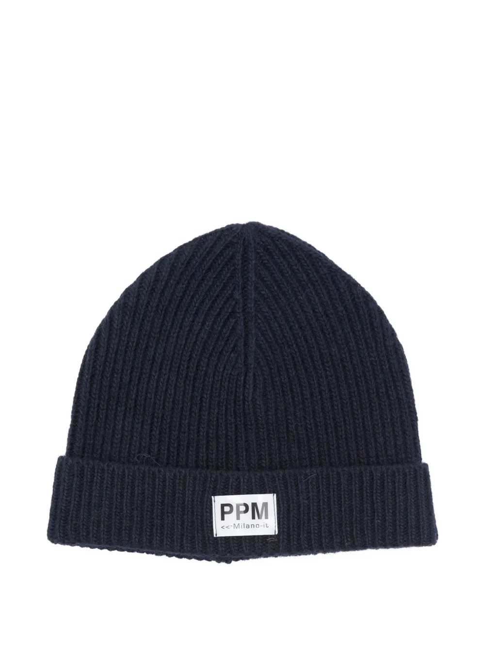 Ребристая шапочка с нашивкой-логотипом Paolo Pecora Kids, синий 
Ребристая шапочка с нашивкой-логотипом Paolo Pecora Kids, синий