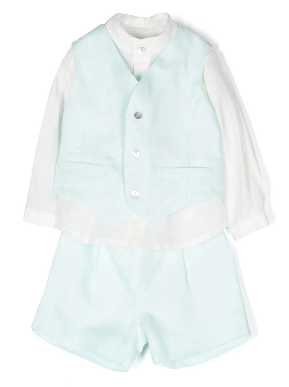 Льняной комплект из рубашки, жилета и брюк Mimilù, синий
Льняной комплект из рубашки, жилета и брюк Mimilù, синий