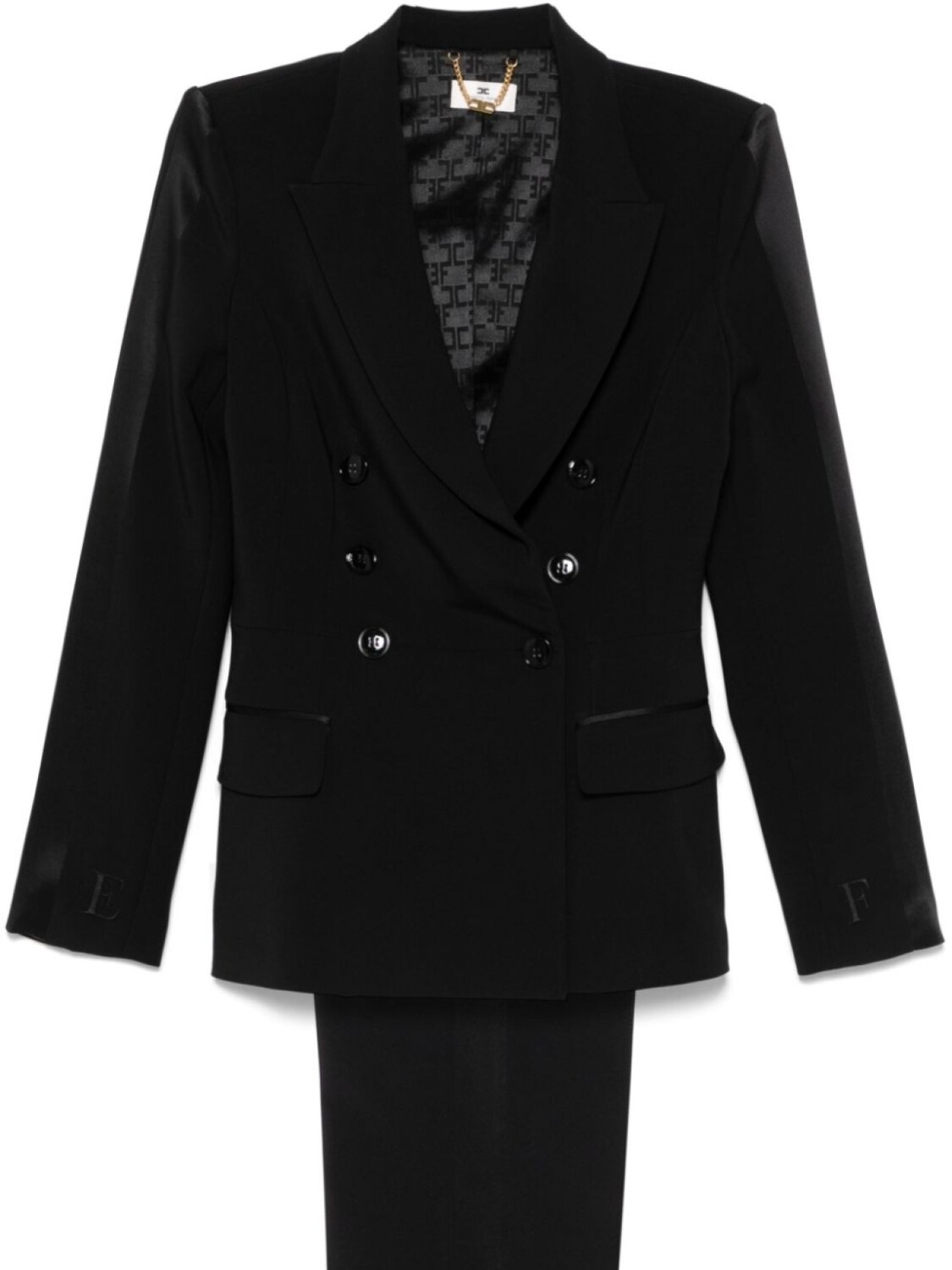 Elisabetta Franchi двубортный креповый пиджак, черный
Elisabetta Franchi двубортный креповый пиджак, черный