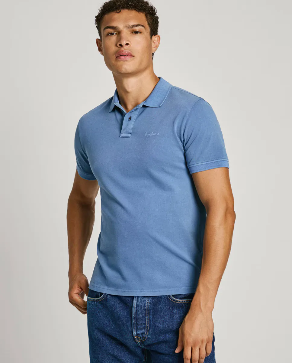 Мужская рубашка-поло из пике с короткими рукавами и вышитым логотипом Pepe Jeans, синий
Мужская рубашка-поло из пике с короткими рукавами и вышитым логотипом Pepe Jeans, синий