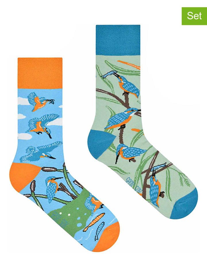 Spox Sox Комплект из 2 пар: носки оранжевого/светло-голубого/зеленого цвета
Spox Sox Комплект из 2 пар: носки оранжевого/светло-голубого/зеленого цвета