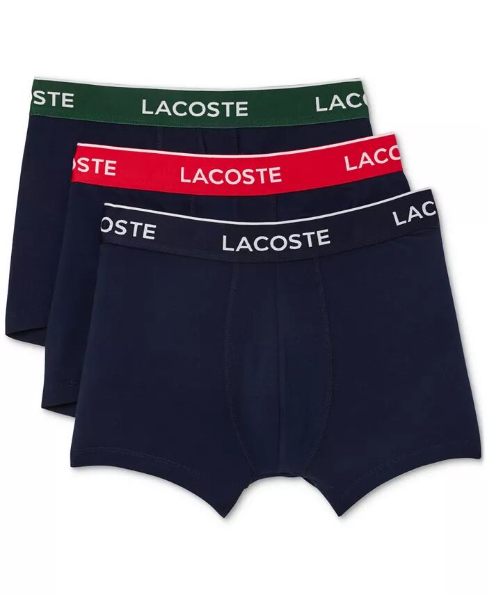 Комплект из 3 мужских трусов-боксеров Regular-Fit с логотипом на талии Lacoste, мультиколор 
Комплект из 3 мужских трусов-боксеров Regular-Fit с логотипом на талии Lacoste, мультиколор