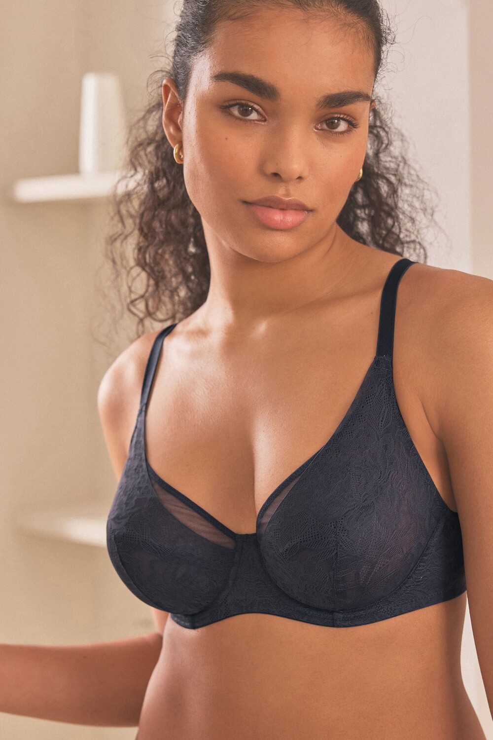 Кружевной бюстгальтер dd+ с цветочным узором Next, синий
Кружевной бюстгальтер dd+ с цветочным узором Next, синий