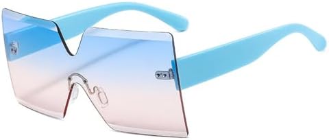 Женские солнцезащитные очки без оправы, цельные, большого размера, с защитой от УФ-излучения UV400, модные очки для женщин, синие, сине-розовые, цельные MTZJH, One Color
Женские солнцезащитные очки без оправы, цельные, большого размера, с защитой от УФ-излучения UV400, модные очки для женщин, синие, сине-розовые, цельные MTZJH, One Color