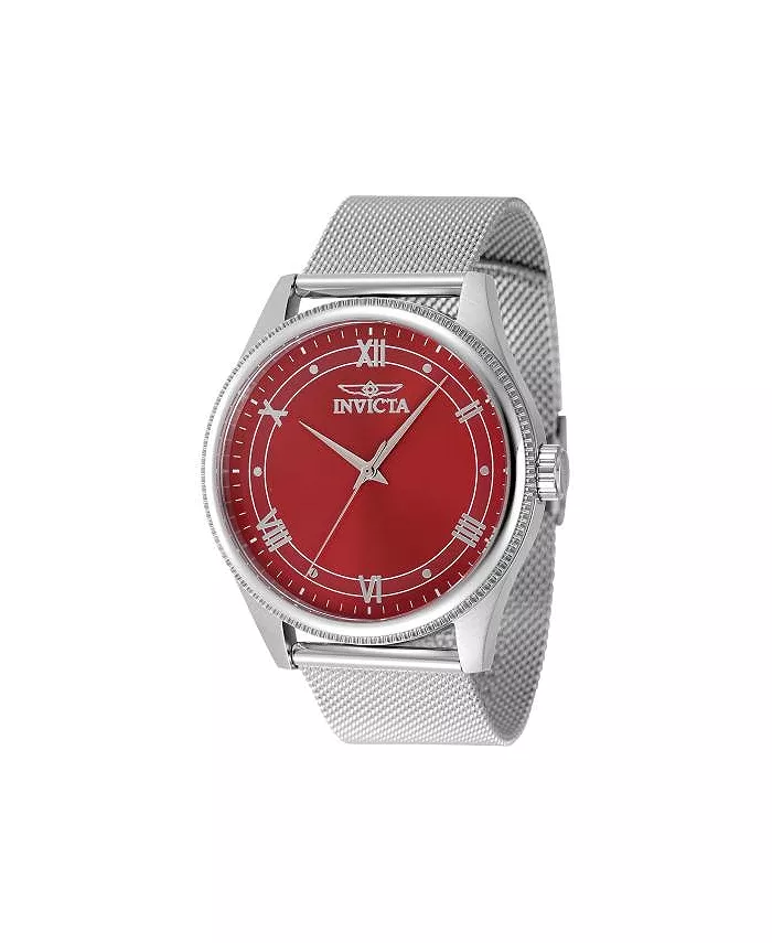 Мужские часы 48484 Celestial Quartz с красным циферблатом и тремя стрелками Invicta, серебряный 
Мужские часы 48484 Celestial Quartz с красным циферблатом и тремя стрелками Invicta, серебряный