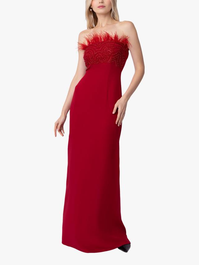 Платье-бандо с отделкой из розовых перьев Raishma, красный
Платье-бандо с отделкой из розовых перьев Raishma, красный