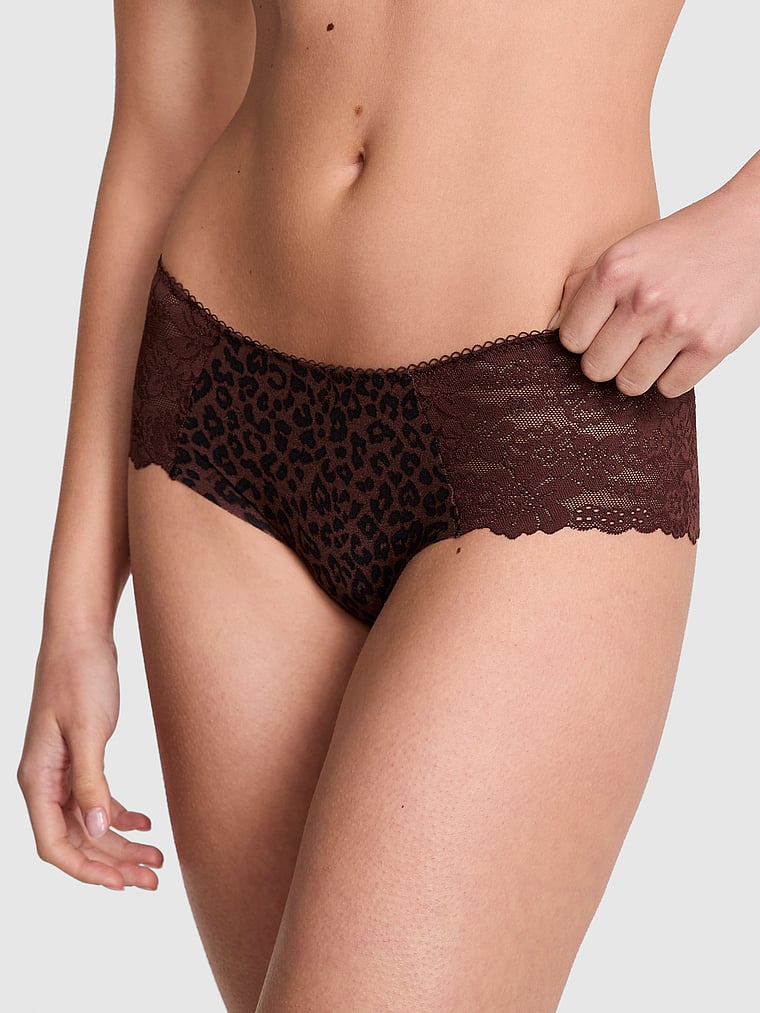 Трусики-Хипхаггеры No-Show Pink, lace-trim ganache leopard print
Трусики-Хипхаггеры No-Show Pink, lace-trim ganache leopard print