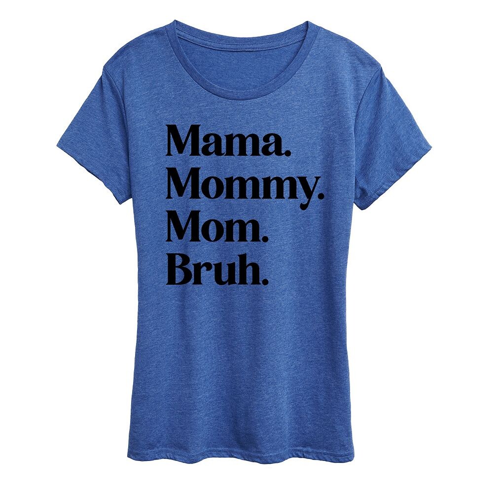 Женская футболка с рисунком Mama Mommy Mom Bruh Licensed Character, цвет Heather Royal Blue
Женская футболка с рисунком Mama Mommy Mom Bruh Licensed Character, цвет Heather Royal Blue