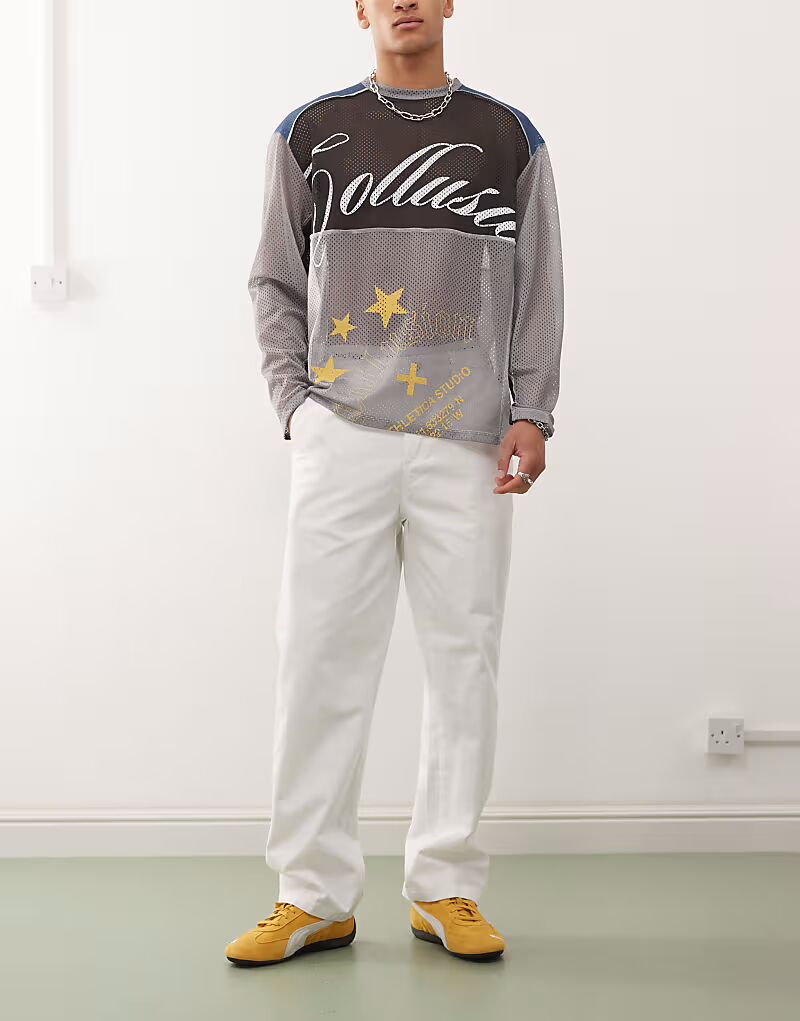 Штаны плотника Obey Hardwork белого цвета 
Штаны плотника Obey Hardwork белого цвета