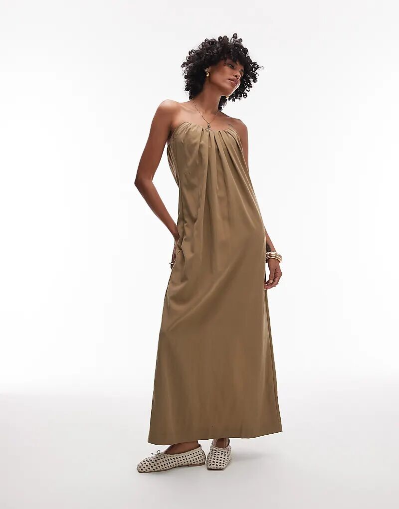 Платье-бандо миди Topshop со сборками на груди из структурированного поплина цвета глины
Платье-бандо миди Topshop со сборками на груди из структурированного поплина цвета глины