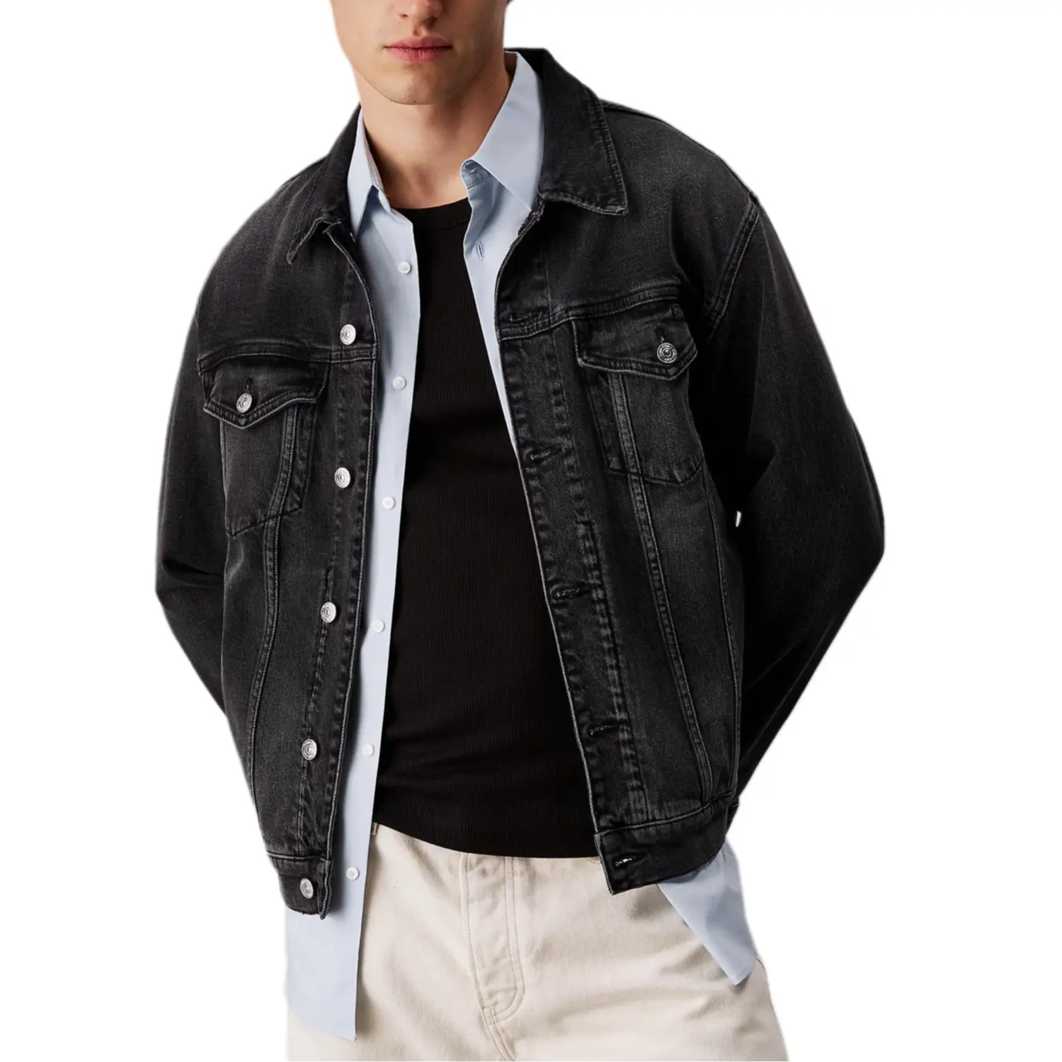 Calvin Klein Джинсовая куртка мужская черная, Denim Black 
Calvin Klein Джинсовая куртка мужская черная, Denim Black