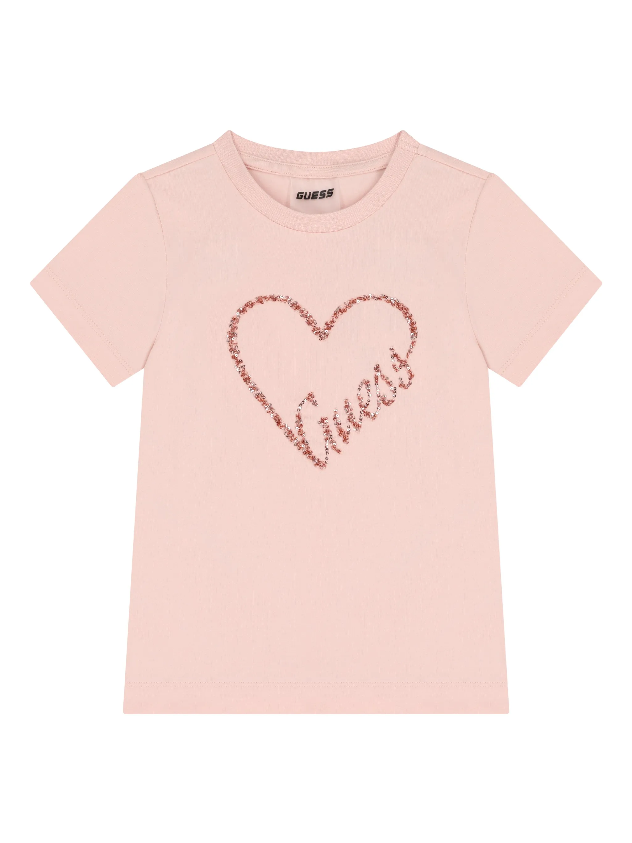 Футболка с логотипом в виде сердца с блестками Guess Kids, розовый
Футболка с логотипом в виде сердца с блестками Guess Kids, розовый