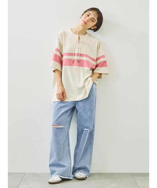 Футболка в полоску со шнуровкой SM2, розовый
Футболка в полоску со шнуровкой SM2, розовый