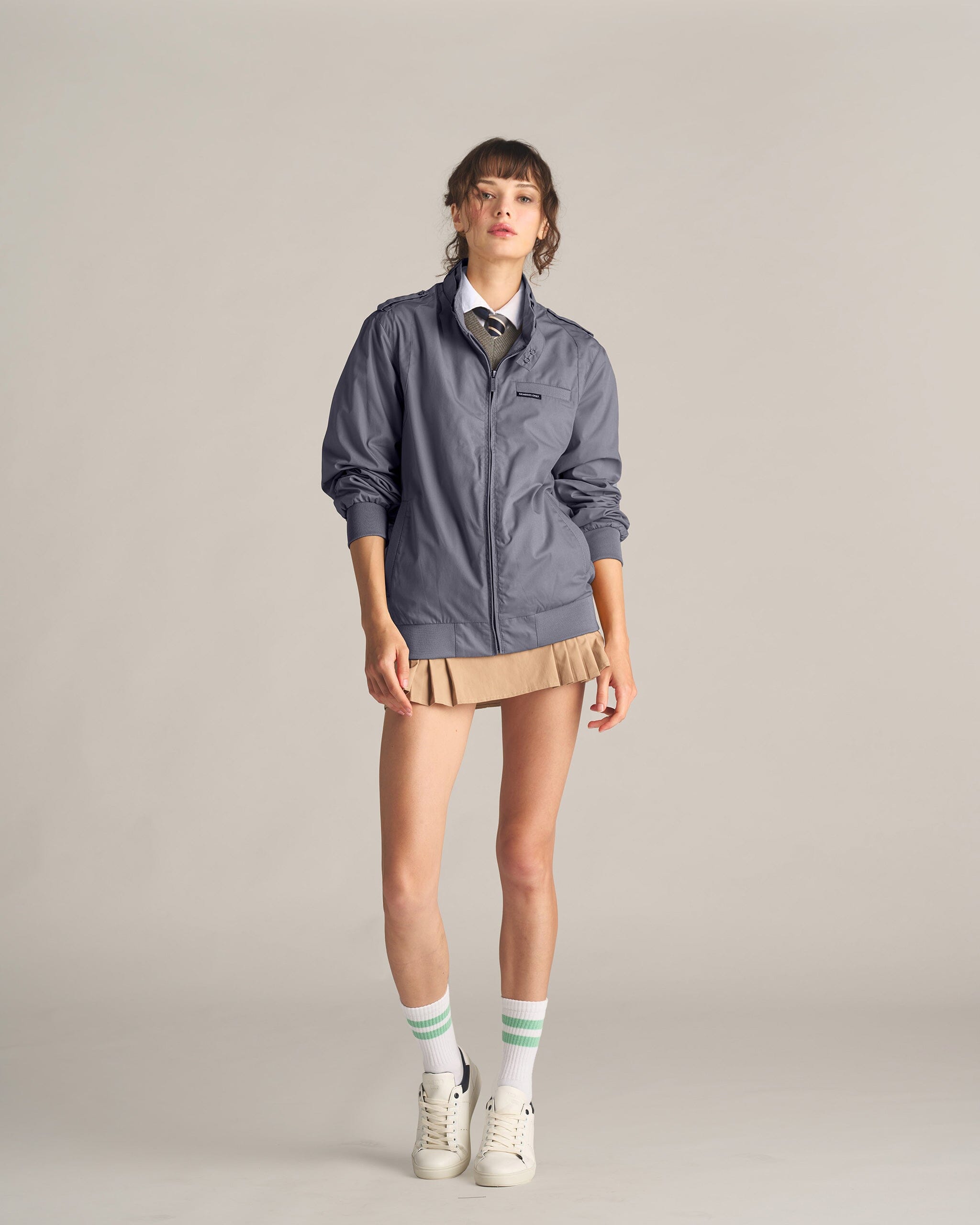 Женская классическая куртка Iconic Racer Oversize Members Only, серый 
Женская классическая куртка Iconic Racer Oversize Members Only, серый