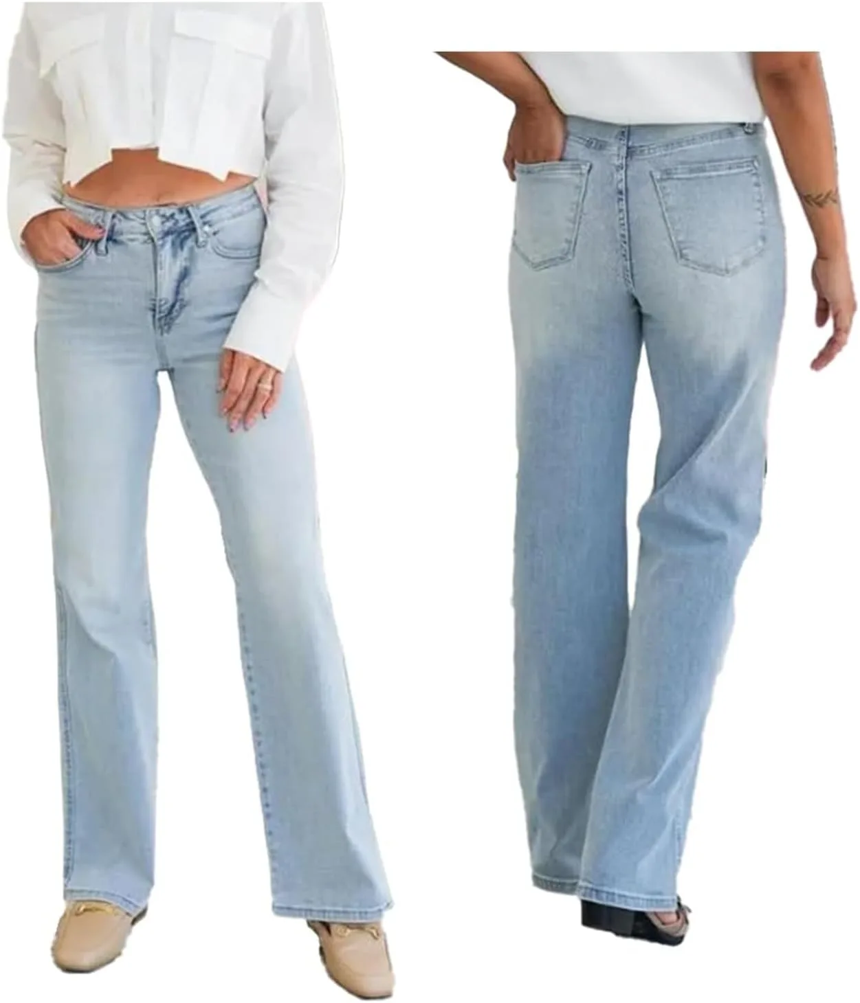 Винтажные джинсы Plus-Size Stretchy, High Rise, Straight Leg
Винтажные джинсы Plus-Size Stretchy, High Rise, Straight Leg