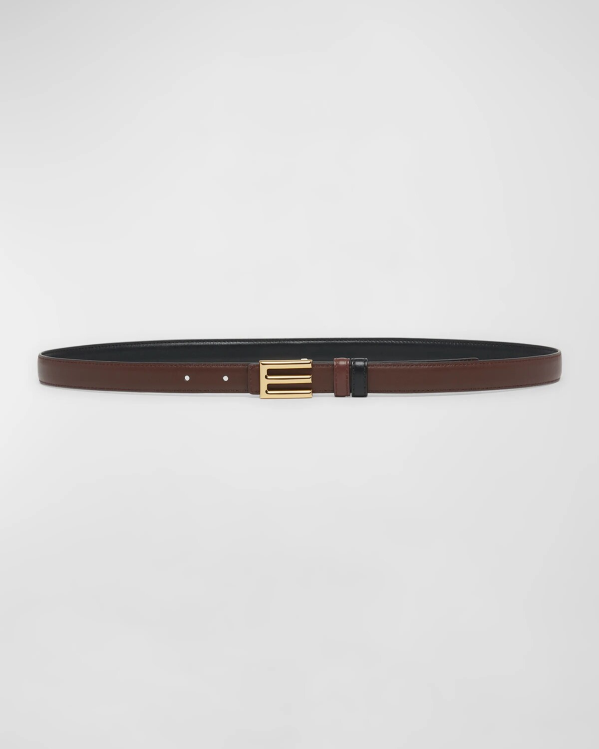 Двусторонний кожаный ремень с пряжкой и монограммой Etro, коричневый
Двусторонний кожаный ремень с пряжкой и монограммой Etro, коричневый