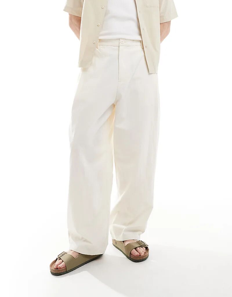 Брюки Pull&Bear с жатым фактурным эффектом цвета экрю
Брюки Pull&Bear с жатым фактурным эффектом цвета экрю