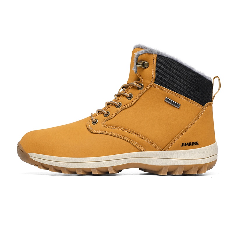 King Jinmai Тёплые короткие зимние ботинки мужские жёлтые, цвет Yellow 
King Jinmai Тёплые короткие зимние ботинки мужские жёлтые, цвет Yellow