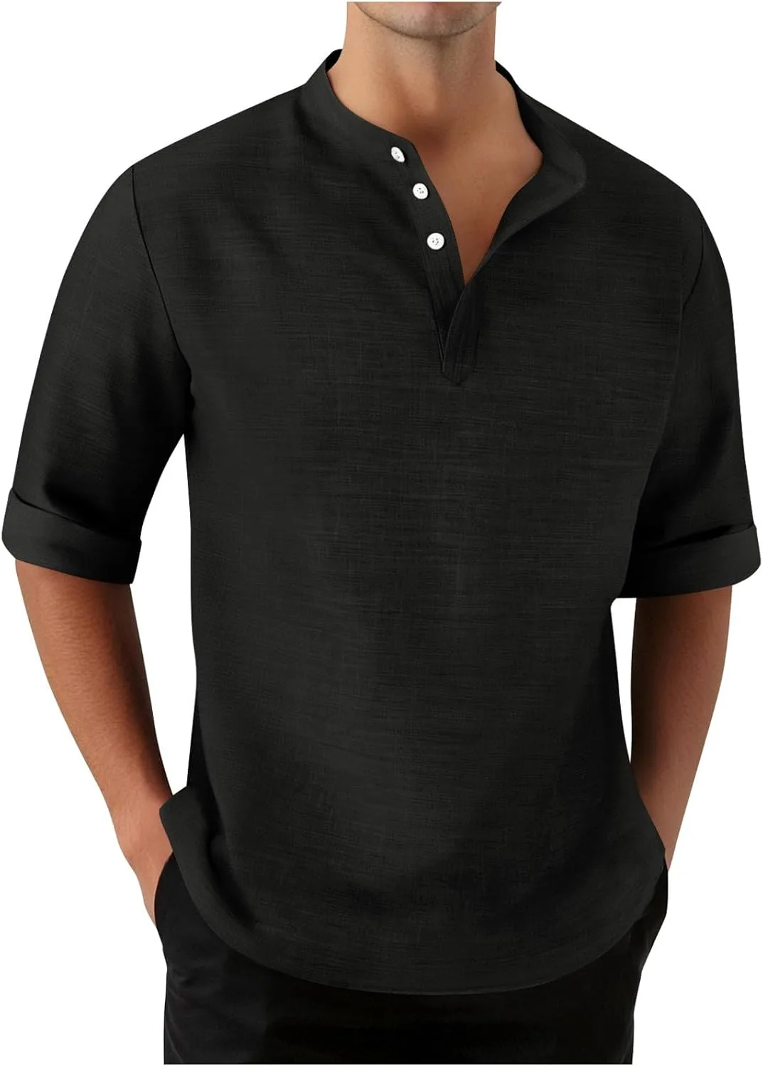 Мужская льняная рубашка хенли Regular Fit с 3/4 рукавом
Мужская льняная рубашка хенли Regular Fit с 3/4 рукавом