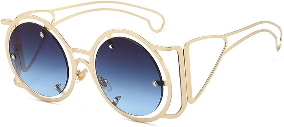 Круглые солнцезащитные очки в стиле стимпанк для женщин, панк, металлическая оправа, женские солнцезащитные очки, унисекс очки с защитой от УФ-излучения UV400 TKKTLLT, Gold-grayblue
Круглые солнцезащитные очки в стиле стимпанк для женщин, панк, металлическая оправа, женские солнцезащитные очки, унисекс очки с защитой от УФ-излучения UV400 TKKTLLT, Gold-grayblue