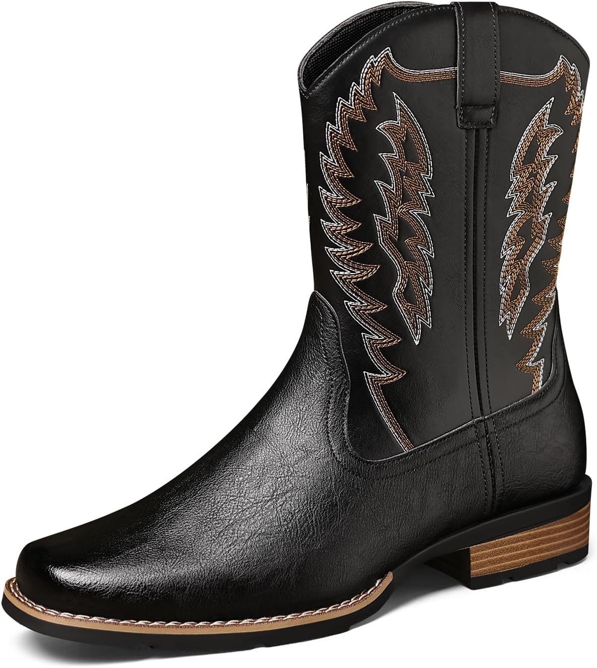 Мужские западные ковбойские сапоги Fionnian, классическая вышивка с квадратным носком и боковой молнией, черно-коричневые, с массивным каблуком, устойчивые к скольжению, прочные сапоги до середины голени для работы в сельской местности
Мужские западные ковбойские сапоги Fionnian, классическая вышивка с квадратным носком и боковой молнией, черно-коричневые, с массивным каблуком, устойчивые к скольжению, прочные сапоги до середины голени для работы в сельской местности