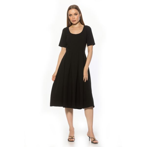 Женское платье Imani с круглым вырезом, короткими рукавами и плиссировкой Alexia Admor, черный
Женское платье Imani с круглым вырезом, короткими рукавами и плиссировкой Alexia Admor, черный