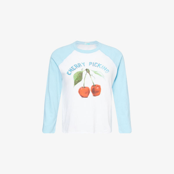 Спортивная футболка Mother из хлопкового джерси с рукавом реглан, голубой/белый
Спортивная футболка Mother из хлопкового джерси с рукавом реглан, голубой/белый